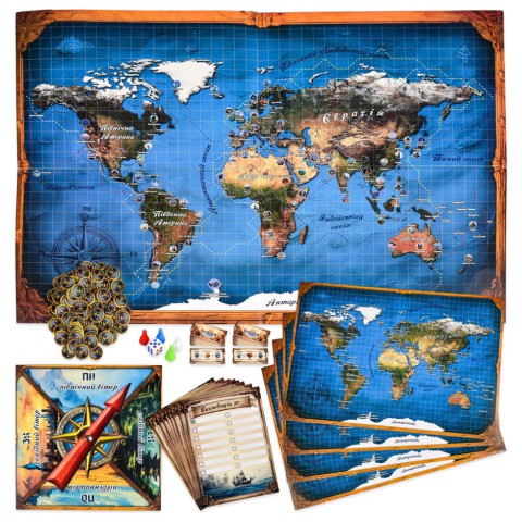 Настільна гра "Навколо світу" 30110 рулетка, призові жетони 75 штук