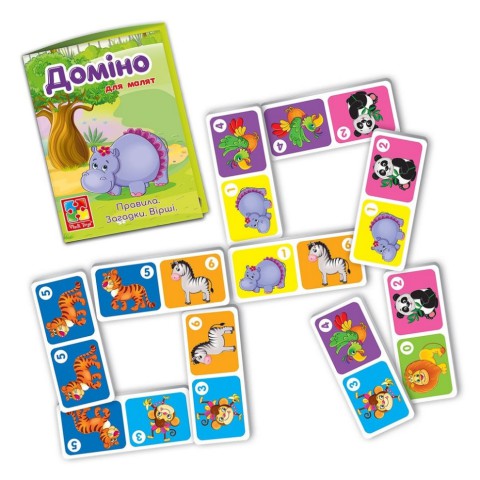 Дитяча настільна гра Доміно "Зоопарк" VT2100-07, 28 плиток