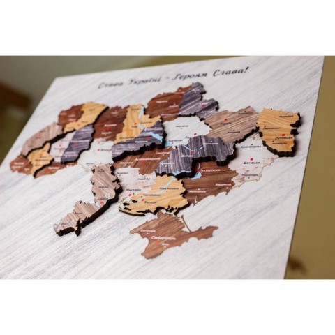 Двошарова дерев’яна "Карта України" Арт-00351 на підставці