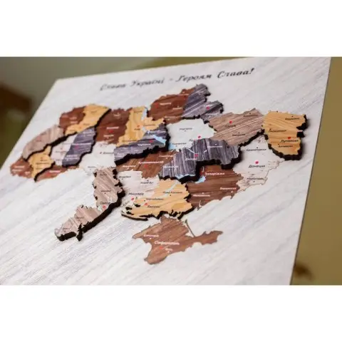 Двошарова дерев’яна "Карта України" Арт-00351 на підставці