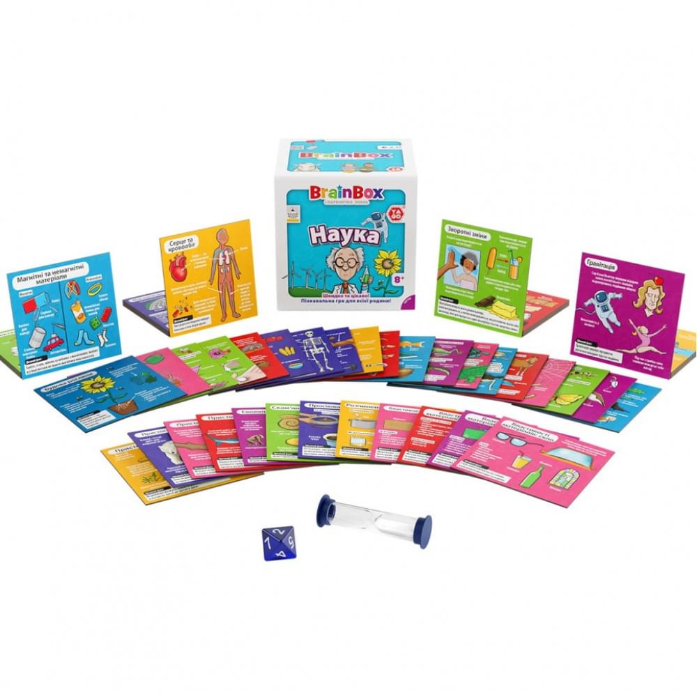 Карткова гра Brainbox "Наука" Yago BZZBRSC01UA 55 карток 1 гральний кубик