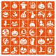 Набір трафаретів для біо-тату "Хелловін №3" Hallowween-3-36, 36 трафаретів 5х5 см