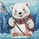 Алмазна мозаїка без підрамника "Зимова рибалка" AMC7785 з АВ стразами 30х30 см