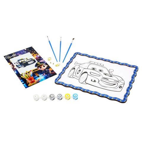 Дитячий набір для розпису по дереву "Поліцейська машинка" Puz-22952 формат А4