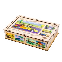 Дерев’яний дитячий пазл 4в1 "Транспорт" Puz-14785, 80 елементів