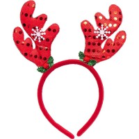Обідок новорічний "Оленячі роги" 2502(Red) червоний