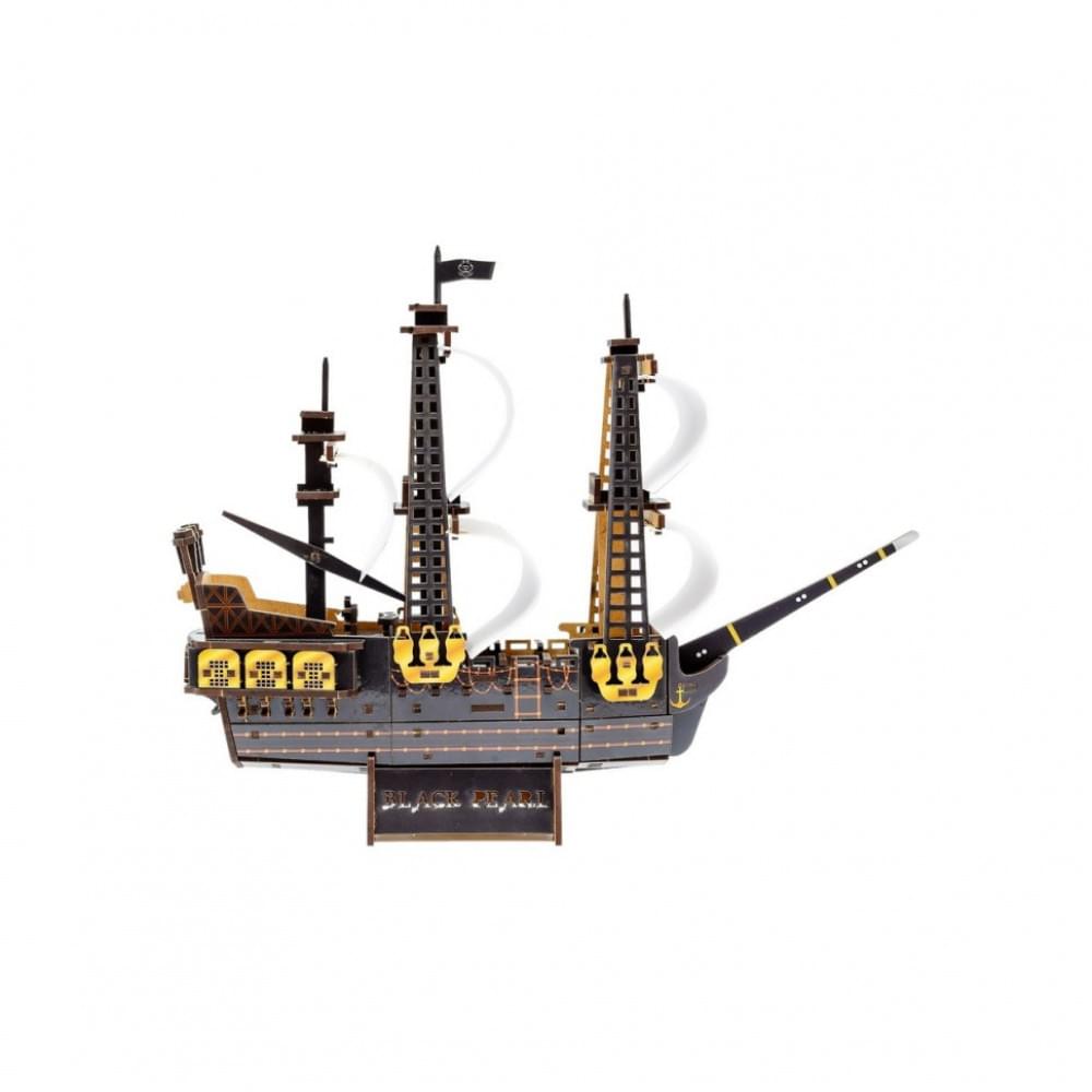 Дерев'яний 3D конструктор "Піратський корабель" Puz-00928, 196 деталей