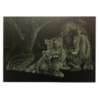 Гравюра А4 "Лев" ГрА4-3з економ варіант в пакеті 29,7х21 см