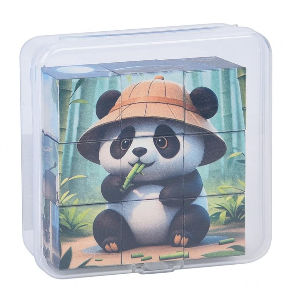 Дитячий магнітний кубік-пазл "Дикі тварини" CL325-2, 3 х 3