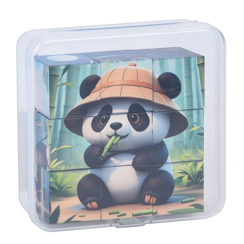 Дитячий магнітний кубік-пазл "Дикі тварини" CL325-2, 3 х 3