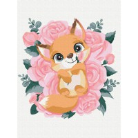 Картина за номерами "Лисичка в квітах" Brushme KBS0001, 30x40 см