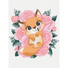 Картина за номерами "Лисичка в квітах" Brushme KBS0001, 30x40 см