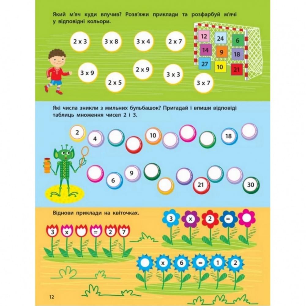 Навчальна книга "Таблиця множення. Збірник завдань" АРТ 11209 укр