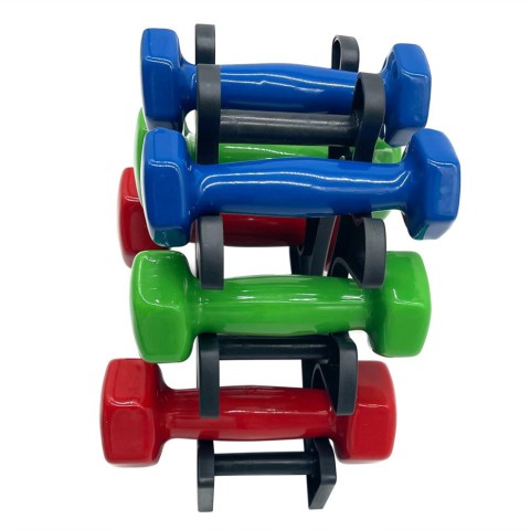 Набір вінілових гантелей на підставці Vinyl Dumbbell Set NE-VIN-124, 2 шт по 1 кг, 2 кг, 3 кг