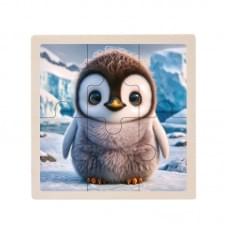 Дитячий дерев'яний пазл-вкладиш "Пінгвін" MD 1509-1, 6 елементів 9,8 х 9,8 х 0,4 см