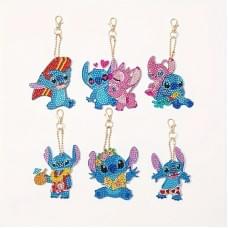 Набір брелків алмазна викладка "Стіч" BR44, 6 шт, з інструментами