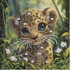 Алмазна мозаїка "Тигреня" BH011 неповна викладка 25х25 см