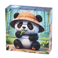 Дитячий магнітний кубік-пазл "Дикі тварини" CL325-2, 3 х 3