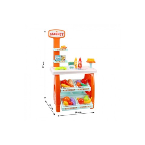 Ігровий дитячий набір "Маркет" 0730TXK прилавок з полицями, кошик, різні продукти