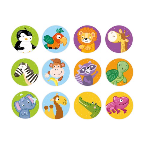 Настільна карткова гра для дітей "Дикі тварини" 301238, 12 фішок