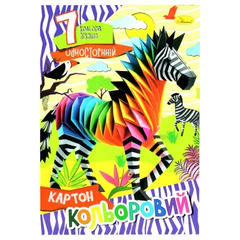 Набір кольорового картону А4 АП-1101-5, 7 аркушів 230 г/м2