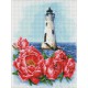 Алмазна мозаїка "Маяк з півоніями" ©Анна Кулик AMO7552 Ідейка 30х40 см