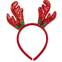 Обідок новорічний "Оленячі ріжкит" 2511(Red) 16,5х14,5 см