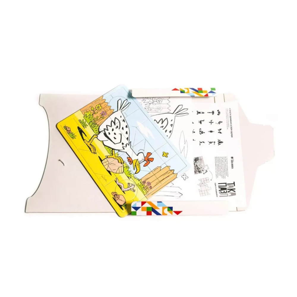 Дитячи Пазли 3 в 1 "Зелена, курочка" Така Мака 960209 20 елементів