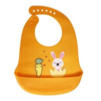 Слинявчик силіконовий "Зайка" MGZ-0611(Orange) з кишенею