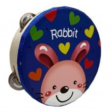 Дерев'яна іграшка Бубен "Зайчик" MD 0367-54 діаметр 15 см