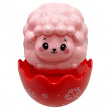Дитяча неваляшка "Овечка" 657-55(Pink) 7,5 см, брязкальце