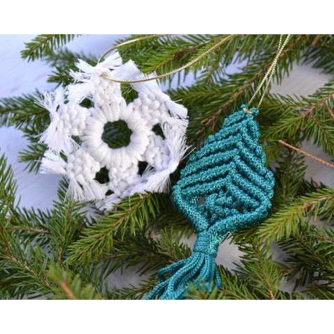 Набір для творчості Макраме "Іграшки на ялинку" Умняшка М-005 набір для 2 іграшок