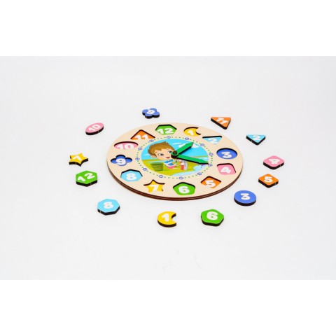 Дерев'яний сортер "Годинник" Puz-22935 для хлопчиків