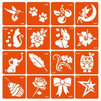 Набір трафаретів для біо-тату "Мікс для дівчаток №1" mix_for_girls_simple_1-16