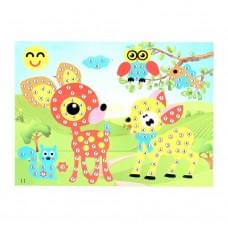 Дитяча мозаїка за номерами "Оленята" 13-126-17 різнокольорові камінчики