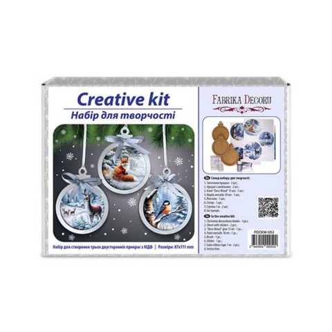 Творчий набір для створення 3-х ялинкових прикрас "Winter Forest" FDCKW-052
