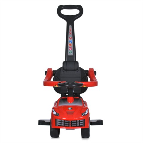 Дитяча каталка-толокар M 5728L-3 червоний, з батьківською ручкою