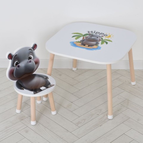 Дерев'яний дитячий столик M 502-6 зі стільчиком
