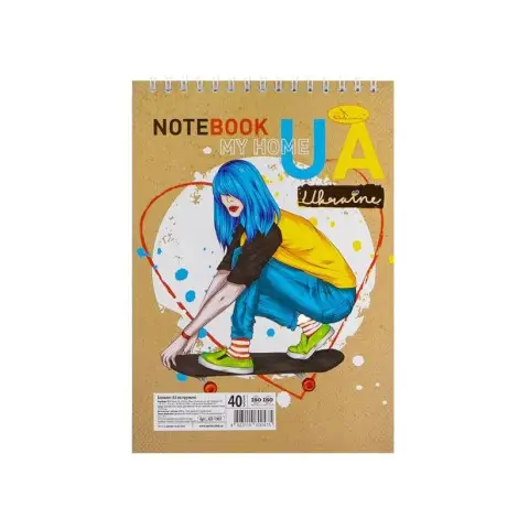 Блокнот А5 "Патріотичний" АП-1905-2, 40 аркушів, пружина зверху