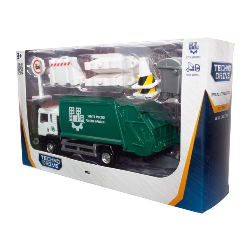 Ігровий набір "Сміттєвоз Мan" 250431U з аксесуарами, масштаб 1:64
