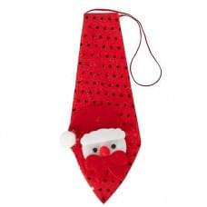 Новорічна краватка з фігуркою "Сніговик" HH-2(Red) на гумці