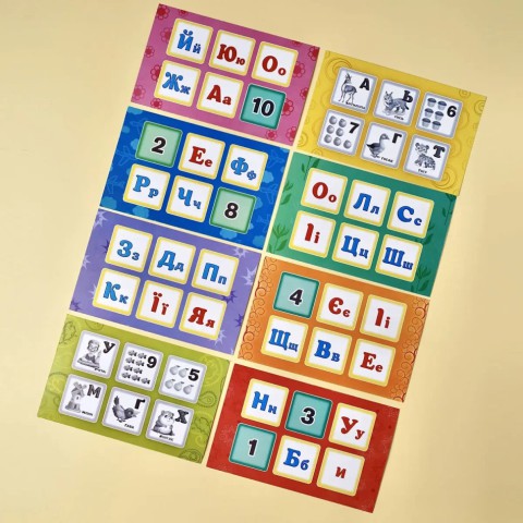 Настільна гра Лото "Абетка і цифри" (ПСД250) PSD250, 48 фішок