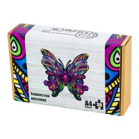 Фігурний дерев'яний пазл A4 Барвистий Метелик PuzA4-01723, 60 деталей