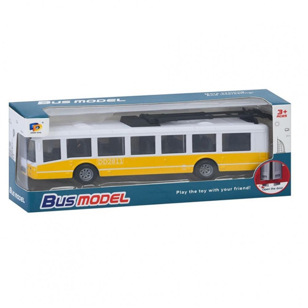 Дитячий інерційний тролейбус DD2813AC(Yellow) відкриваються двері