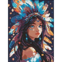 Алмазна мозаїка "Дівчина-індіанка" AMO8069, 30х40 см