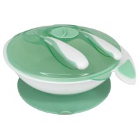 Тарілка на присосці з ложкою та виделкою MGZ-0109(Mint) 350 мл