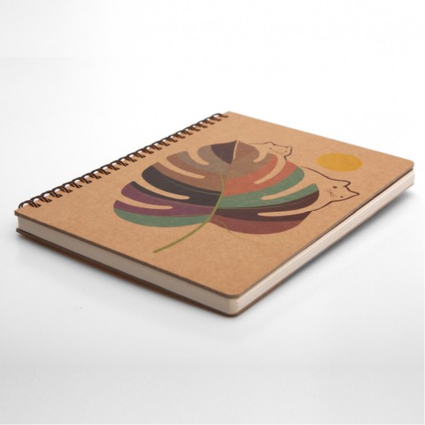 Блокнот "Монстера" еко крафт-картон 11119-Т-KR А5 на пружині