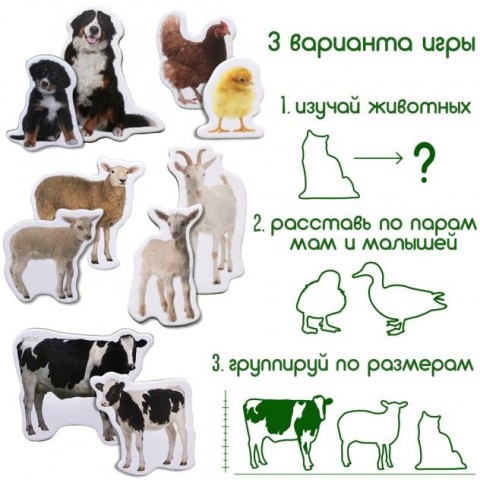 Набір магнітів Magdum "Ферма Мами і малюки" ML4031-08 EN