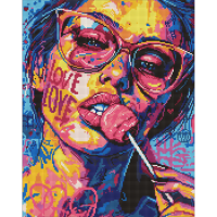 Алмазна мозаїка "Дівчина з цукеркою" Ідейка AMO8071 40х50 см