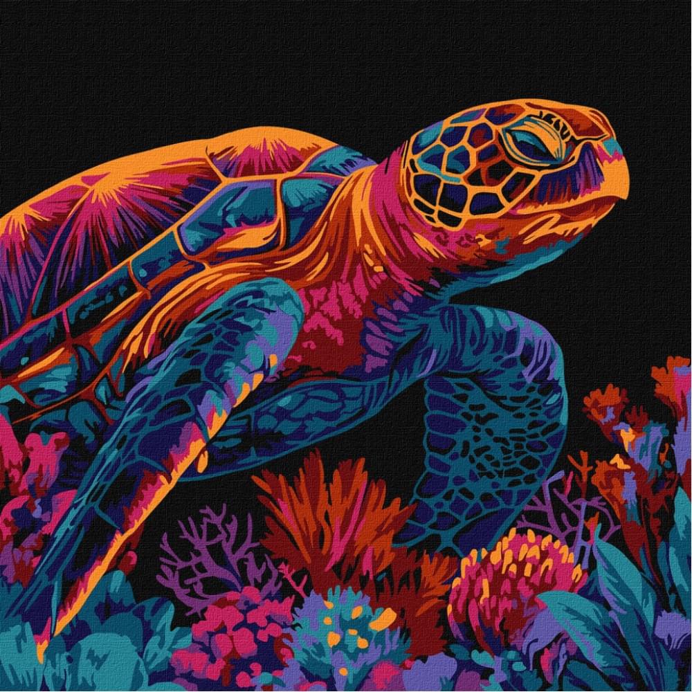 Картина за номерами "Загадкова черепаха" Ідейка KHO5182, 30х30 см
